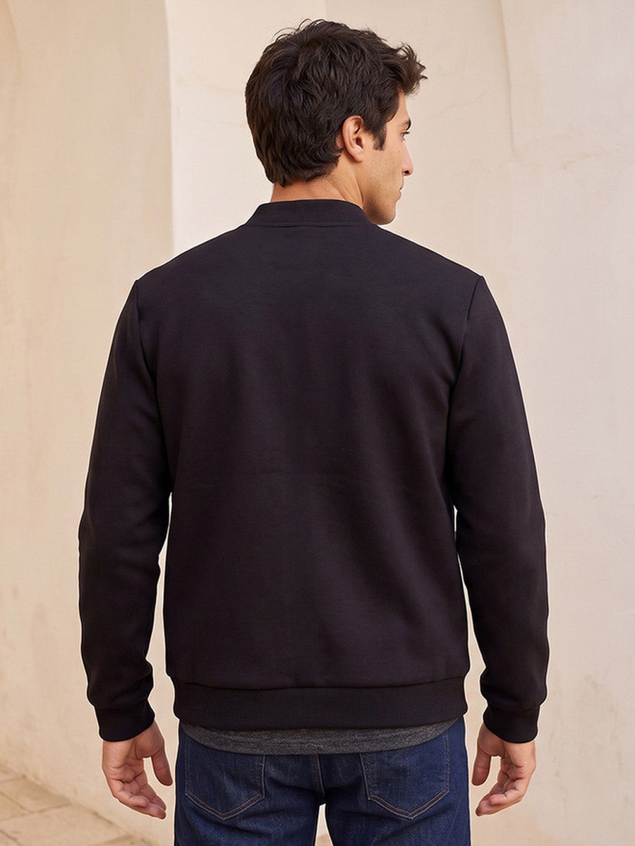Bomber Jacket with Stand Collar