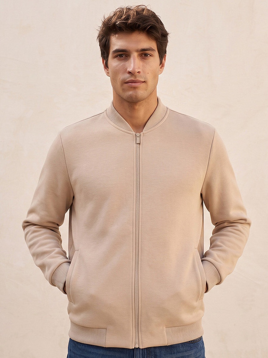 Bomber Jacket with Stand Collar