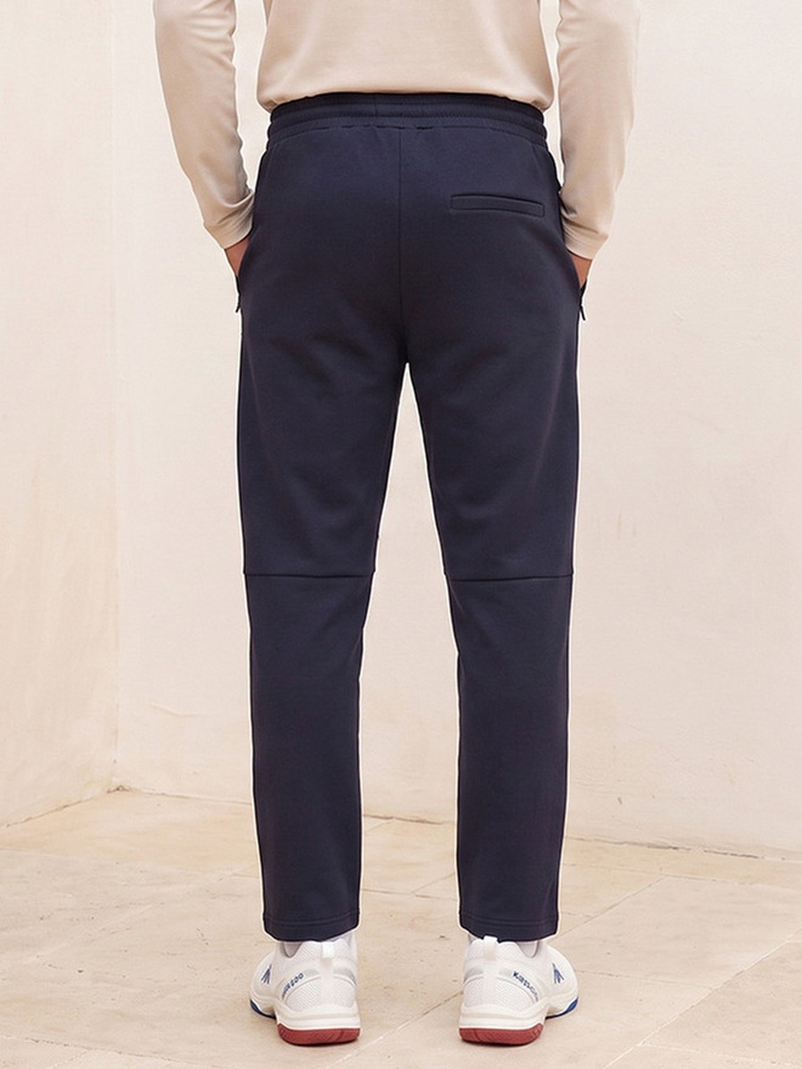 Straight Fit Track Pants with Elasticated Drawstring Waist