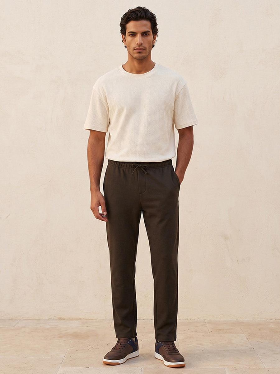 Regular Fit Drawstring Waist Trousers