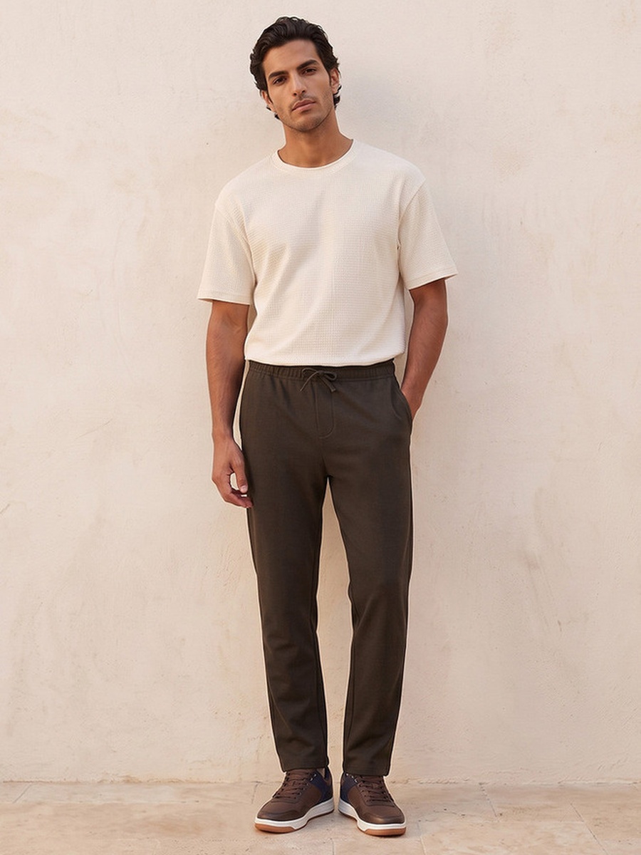 Regular Fit Drawstring Waist Trousers