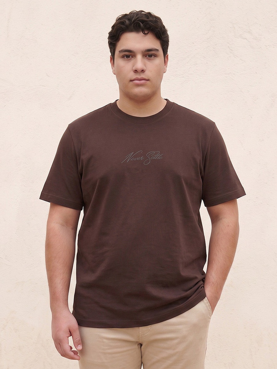 Plus Cotton Crew Neck T-Shirt