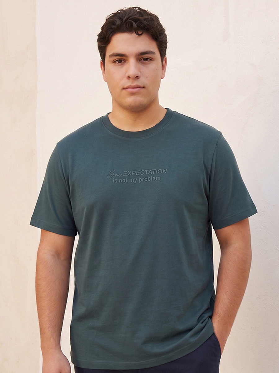 Plus Cotton Crew Neck T-Shirt