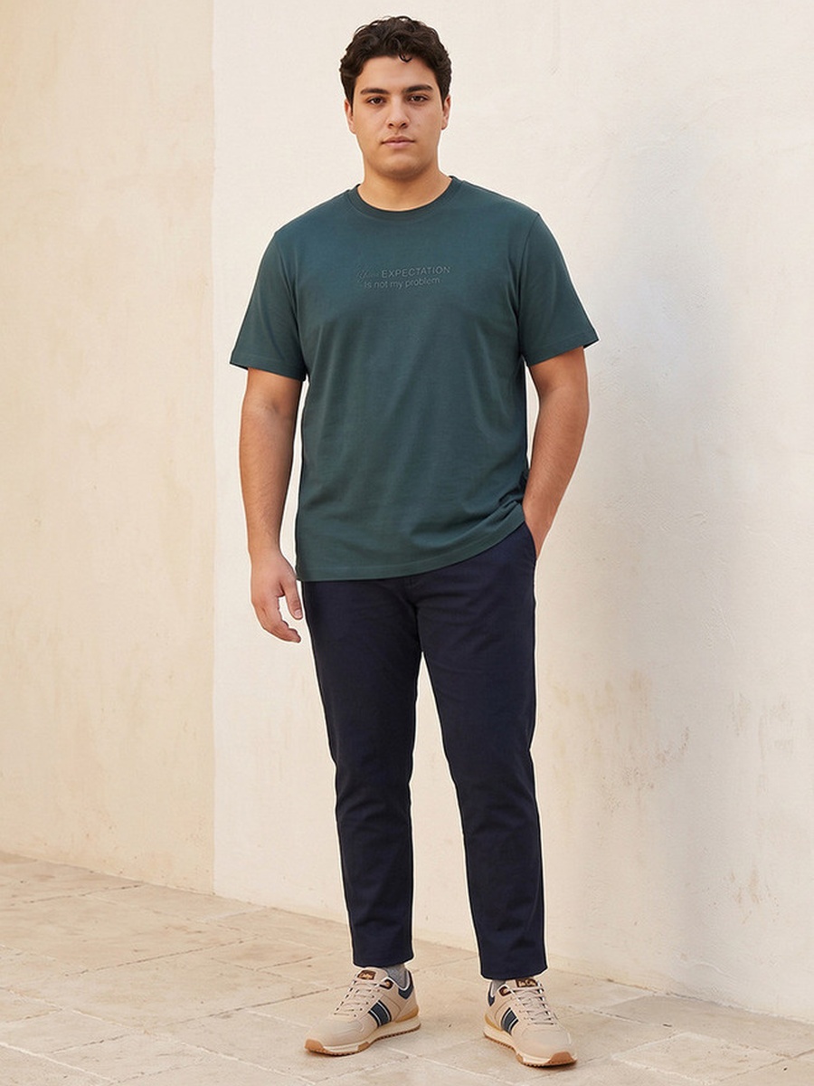 Plus Cotton Crew Neck T-Shirt