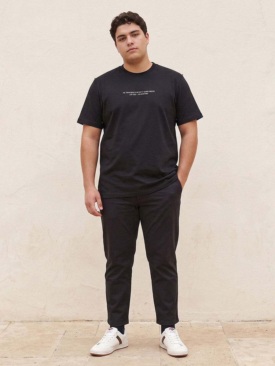 Plus Cotton Crew Neck T-Shirt