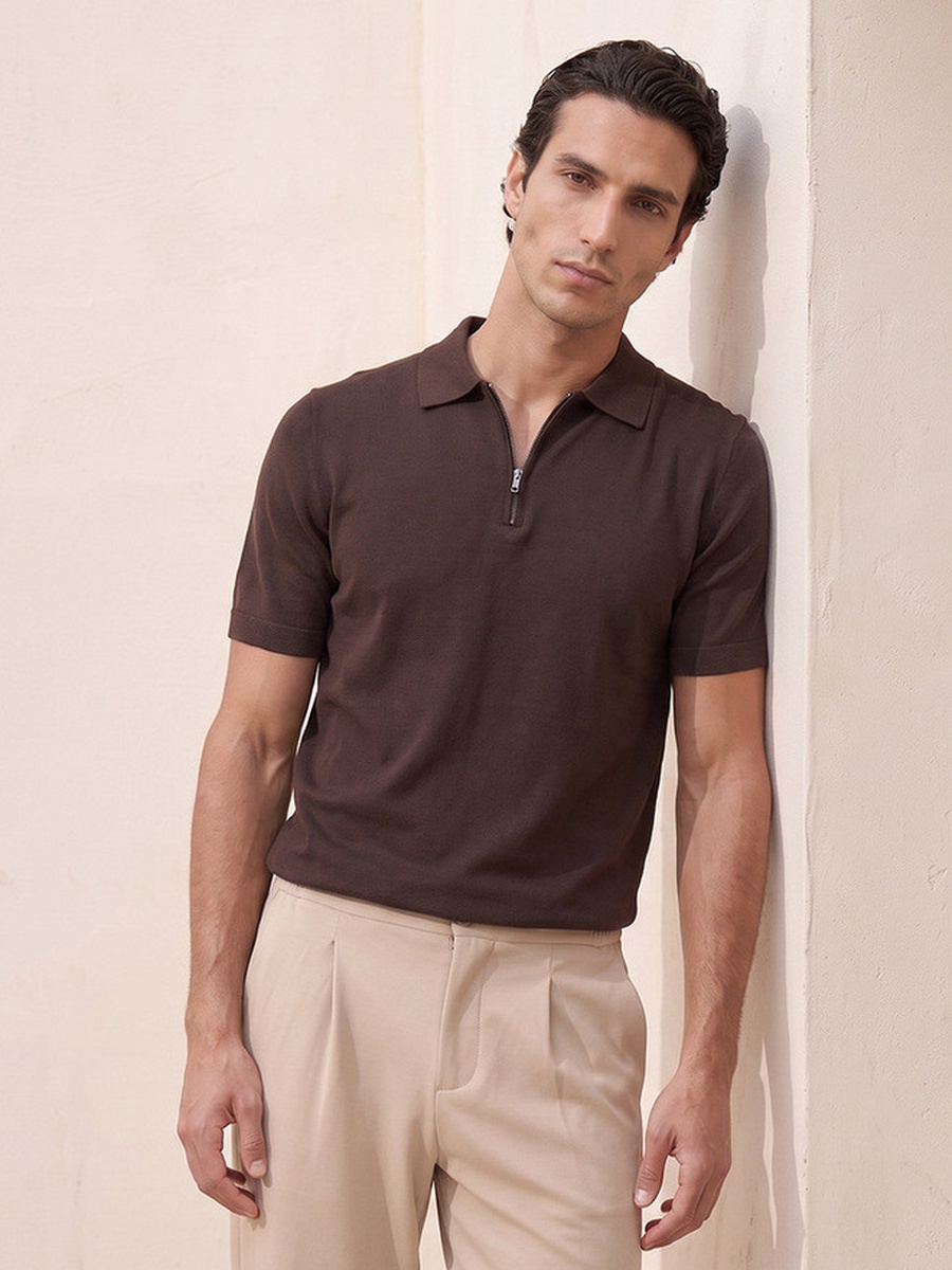 Ribbed Polo T-Shirt