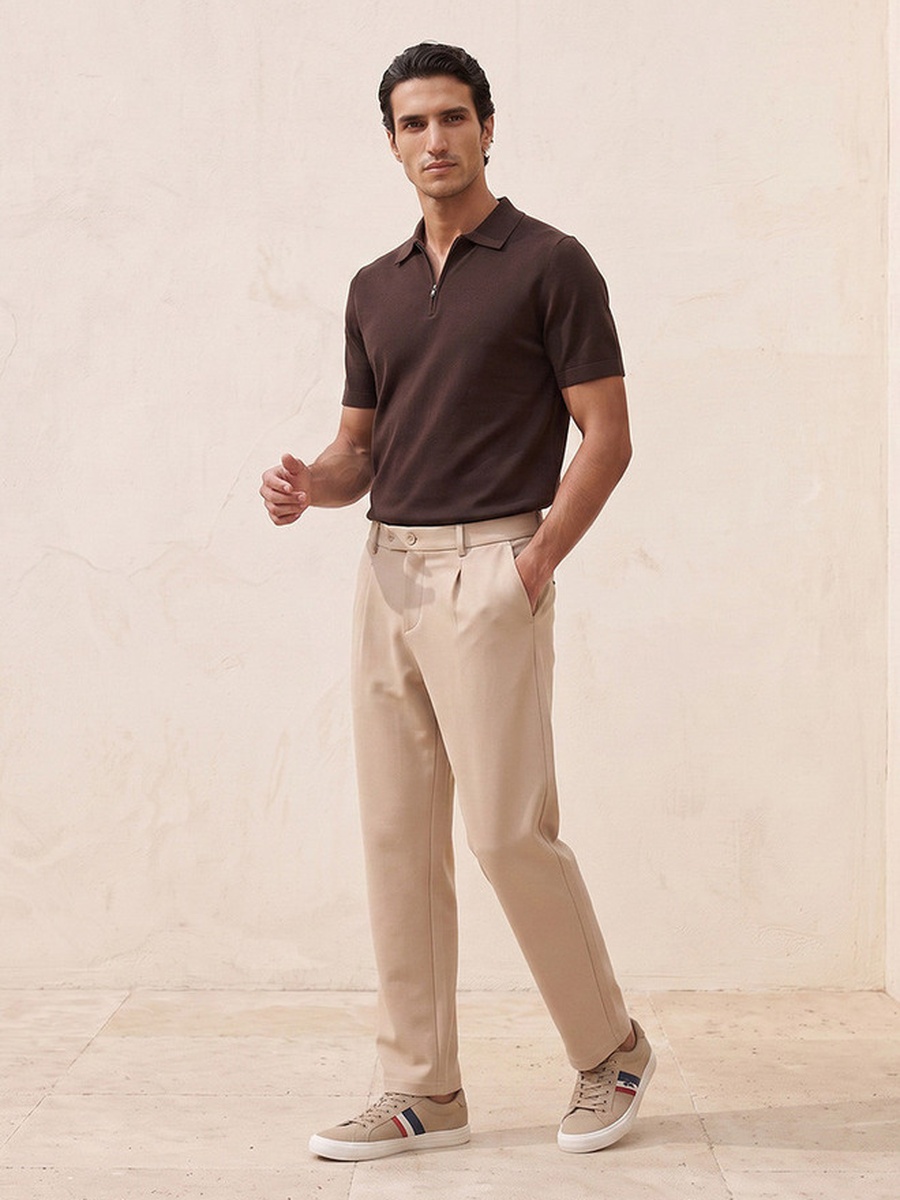 Ribbed Polo T-Shirt