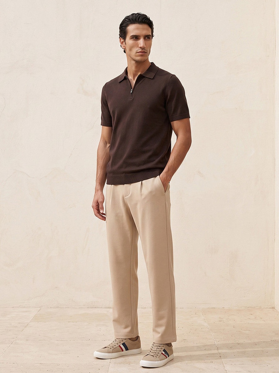 Ribbed Polo T-Shirt