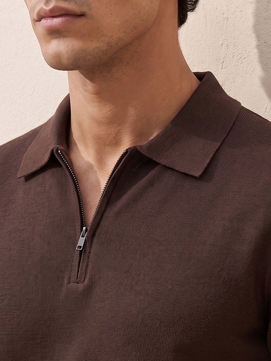Ribbed Polo T-Shirt