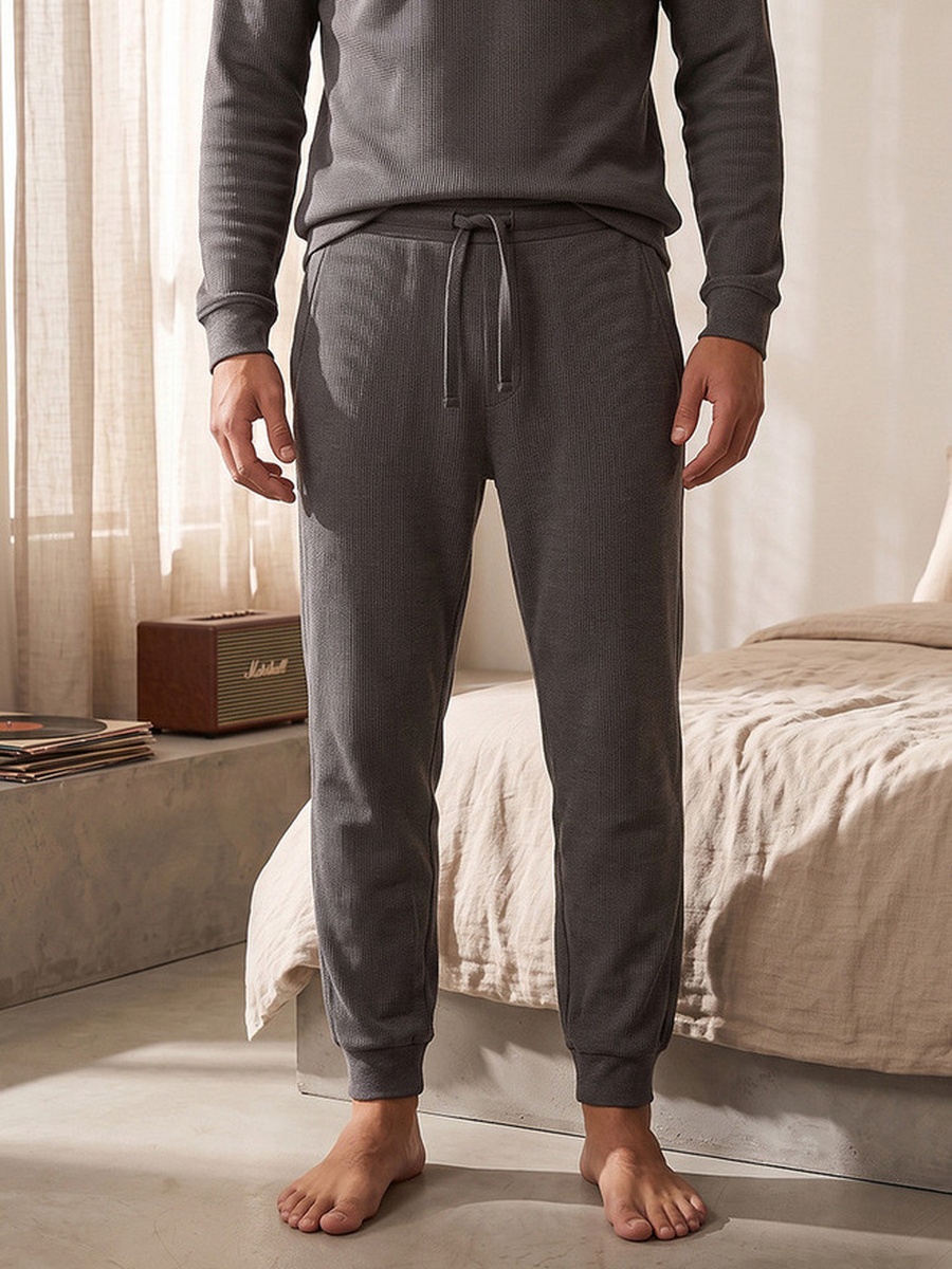 Textured Sweatshirt and Pyjama Set