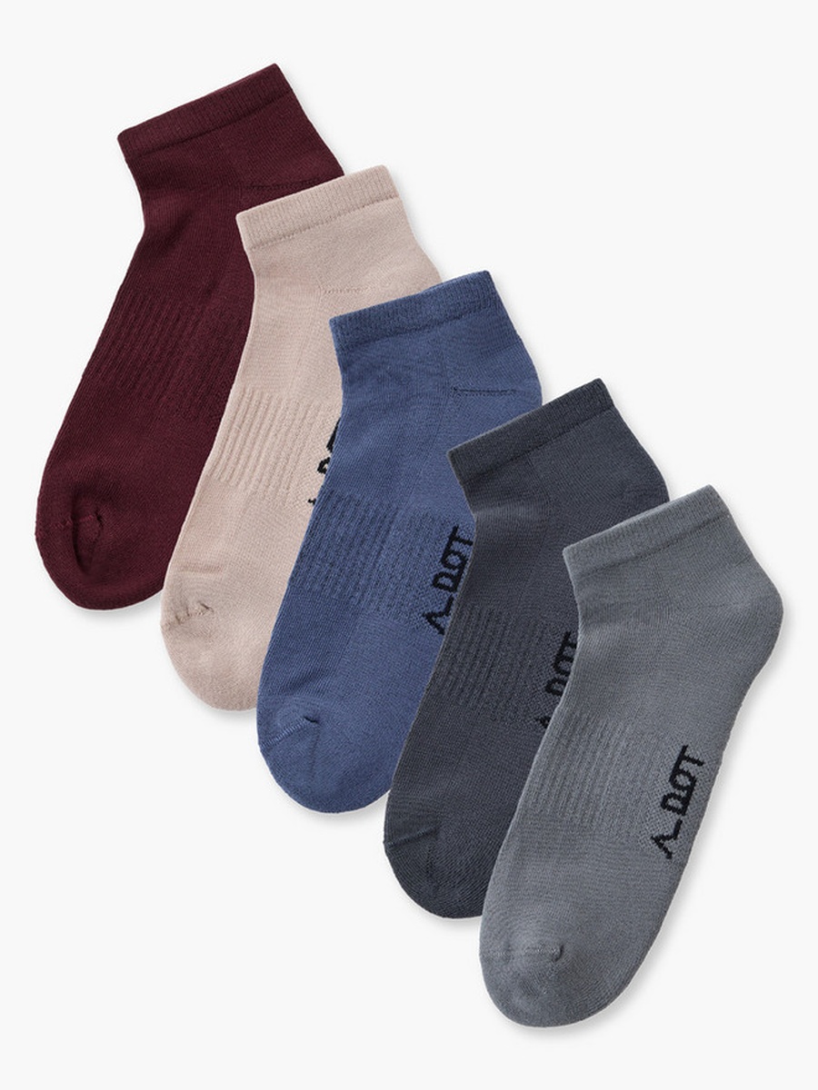 Men Half Terry Trainer Socks - Set of 5