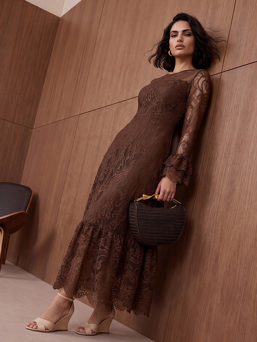 Maxi Dress with Lace Detail