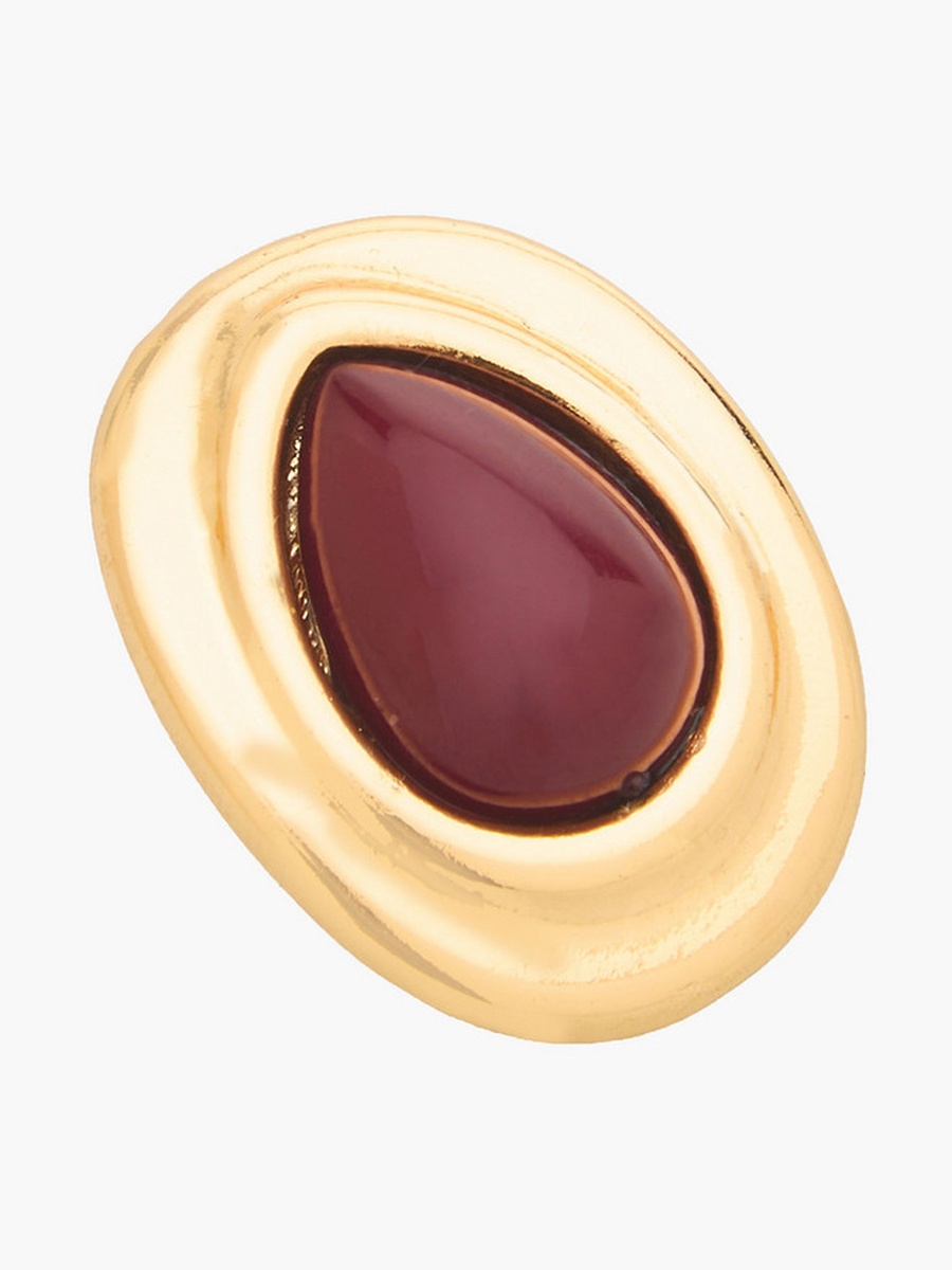 Gold Tone Embellished Stud Earrings with Pushback Closure