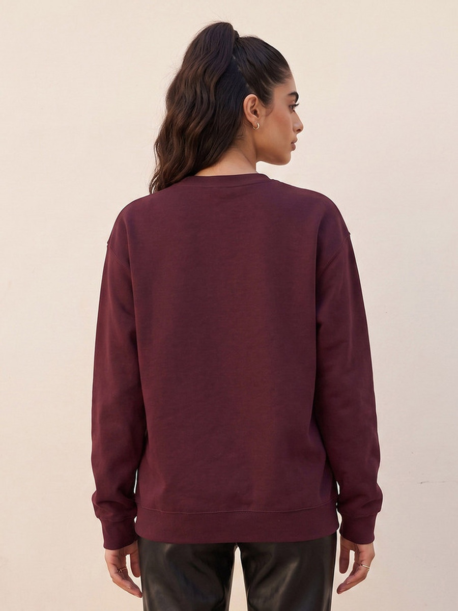 Sweatshirt with Slogan Print