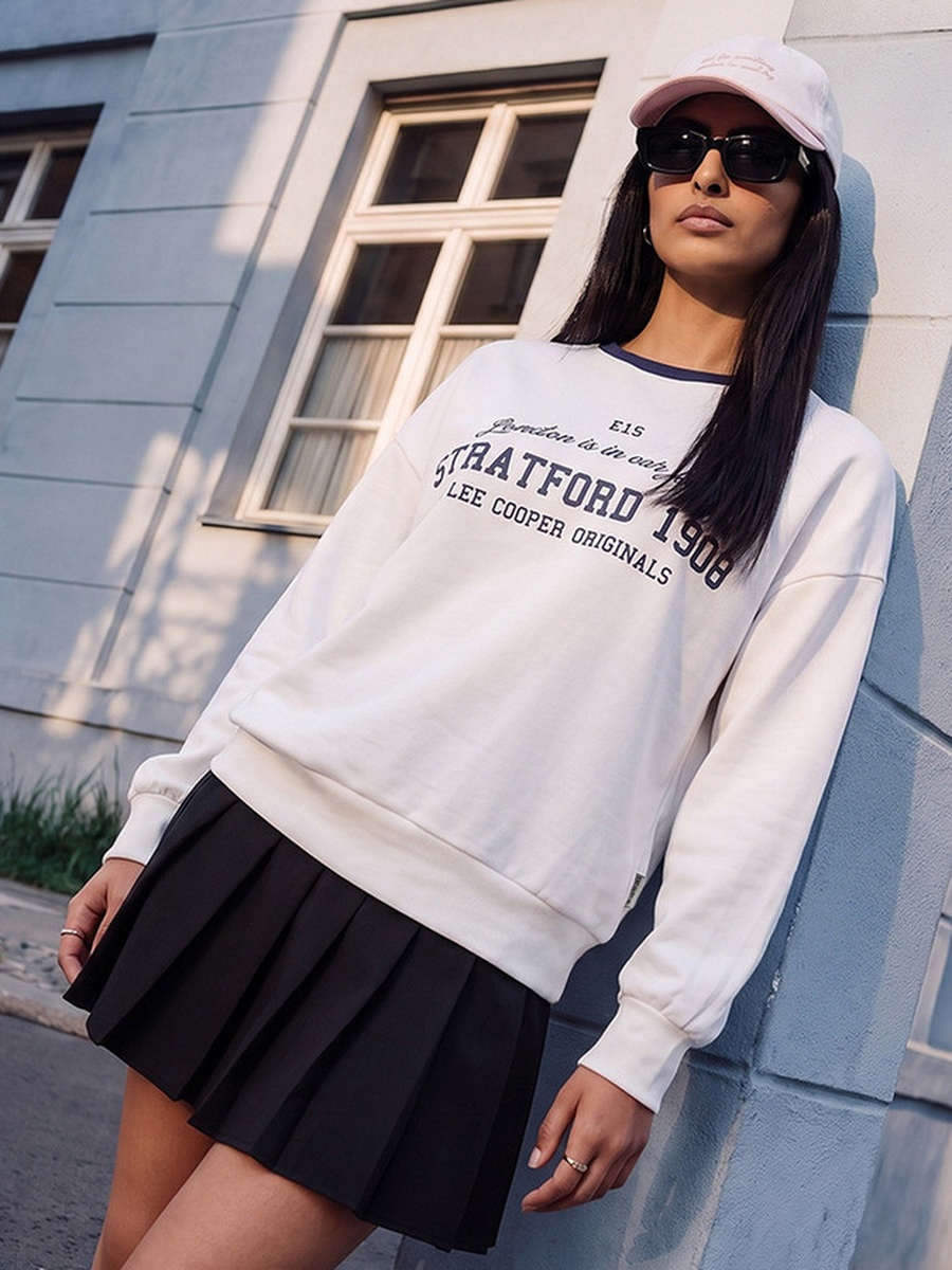 Oversized Sweatshirt with Logo Print