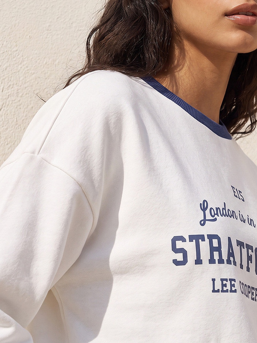 Oversized Sweatshirt with Logo Print