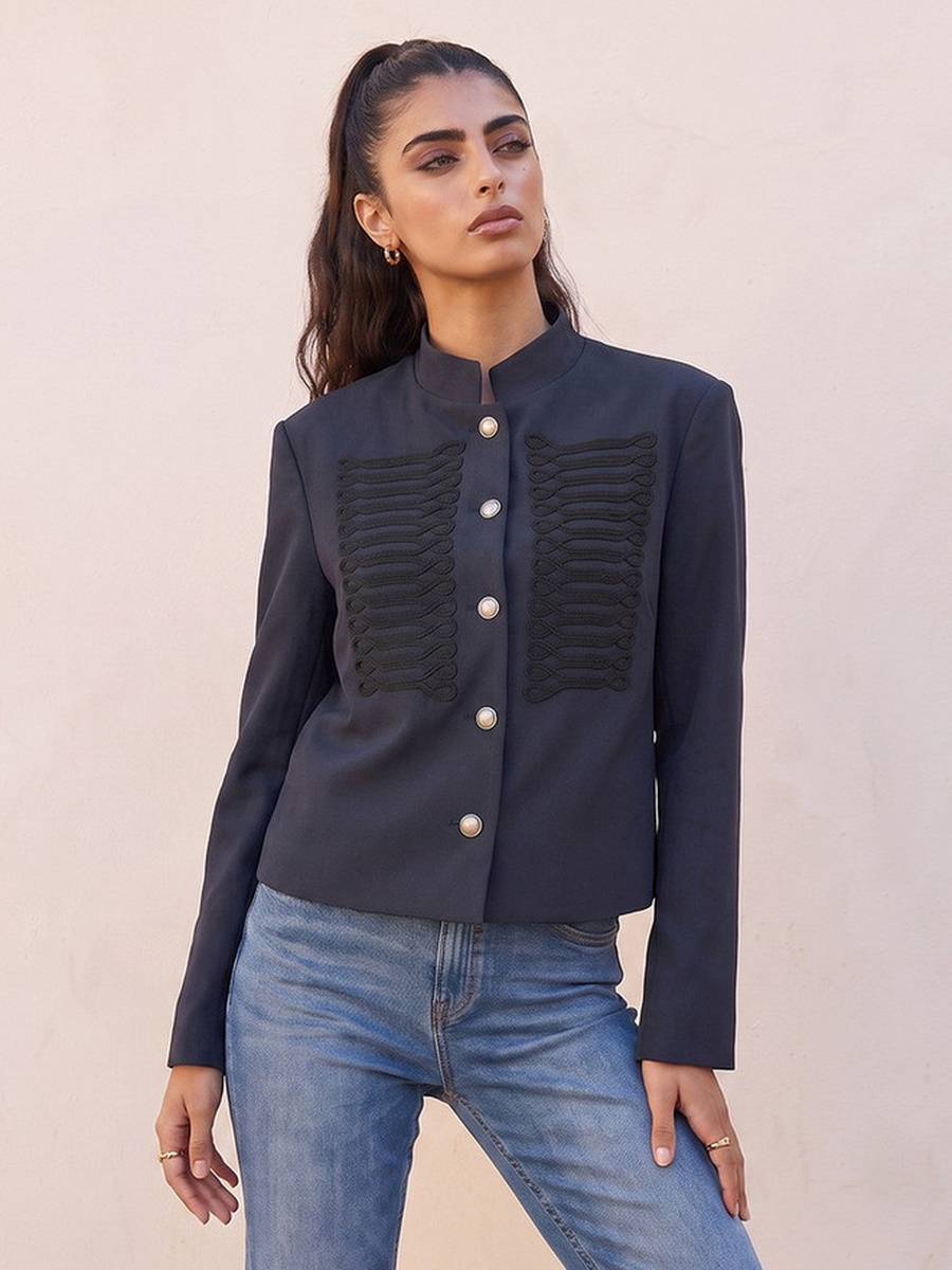 Napoleon Jacket with Soutache Braiding Detail
