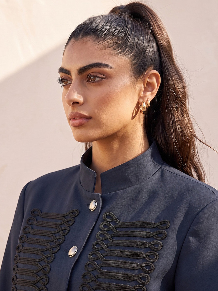 Napoleon Jacket with Soutache Braiding Detail