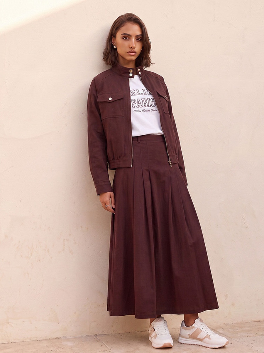 Cotton Regular Bomber Jacket with Flap Pockets