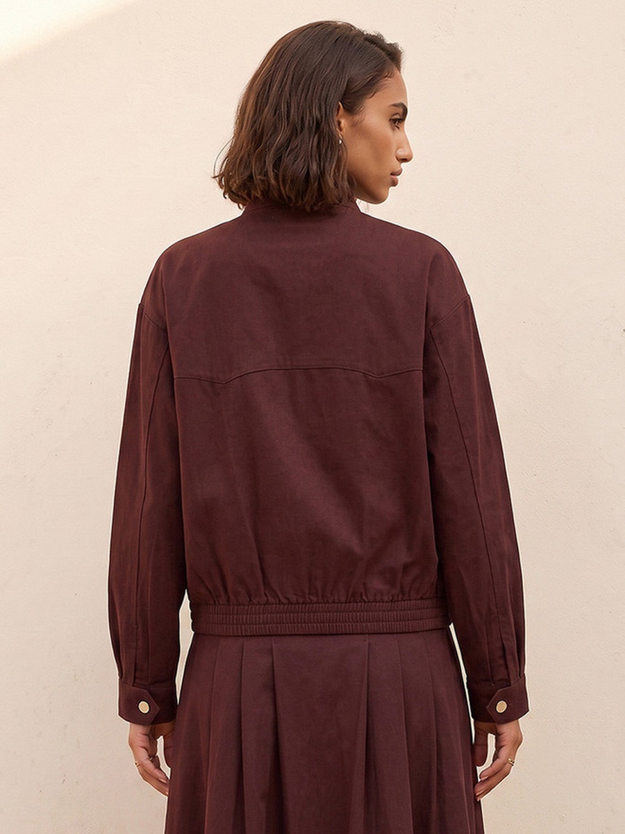 Cotton Regular Bomber Jacket with Flap Pockets