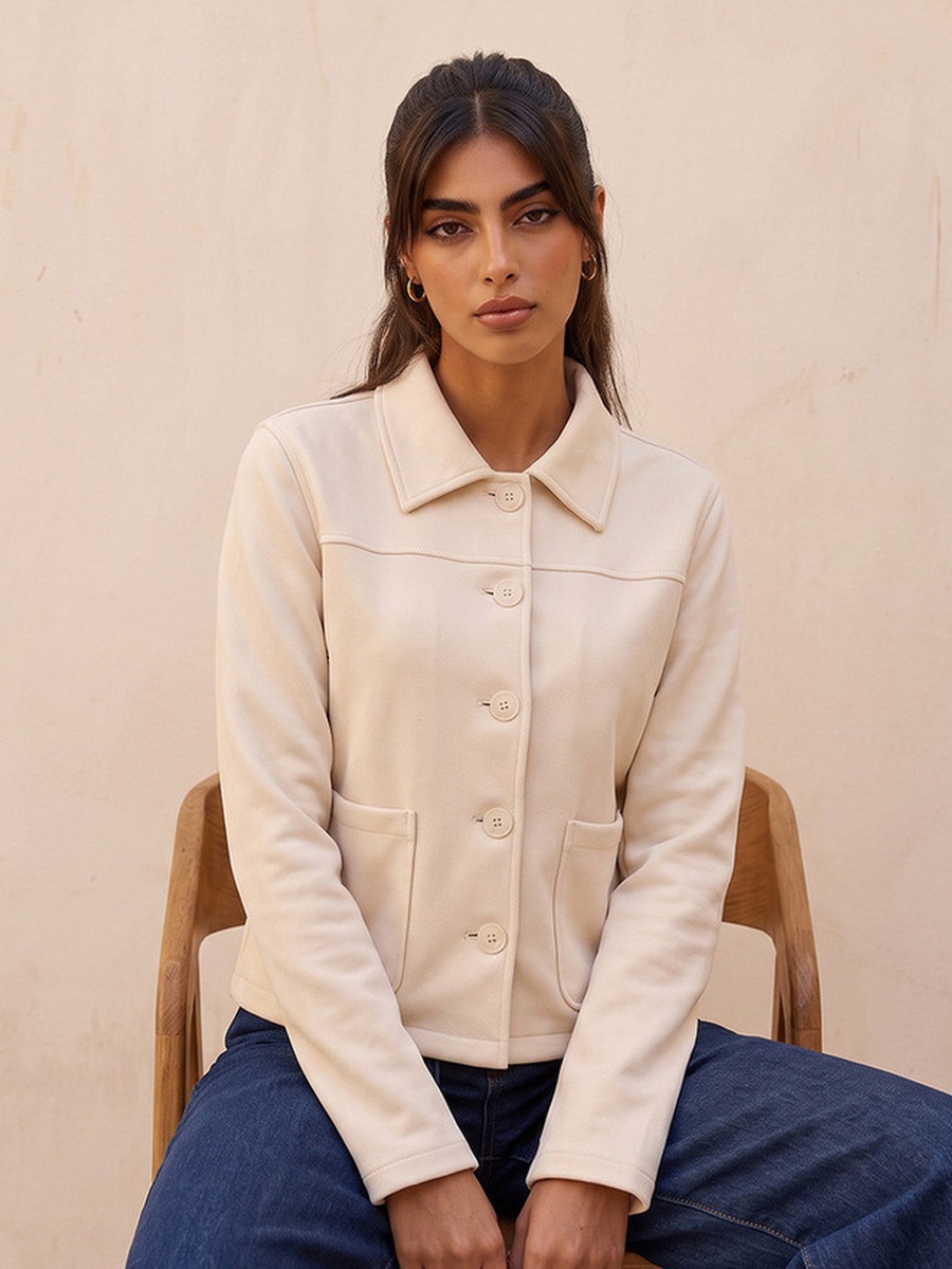 Suede Regular Jacket with Patch Pockets