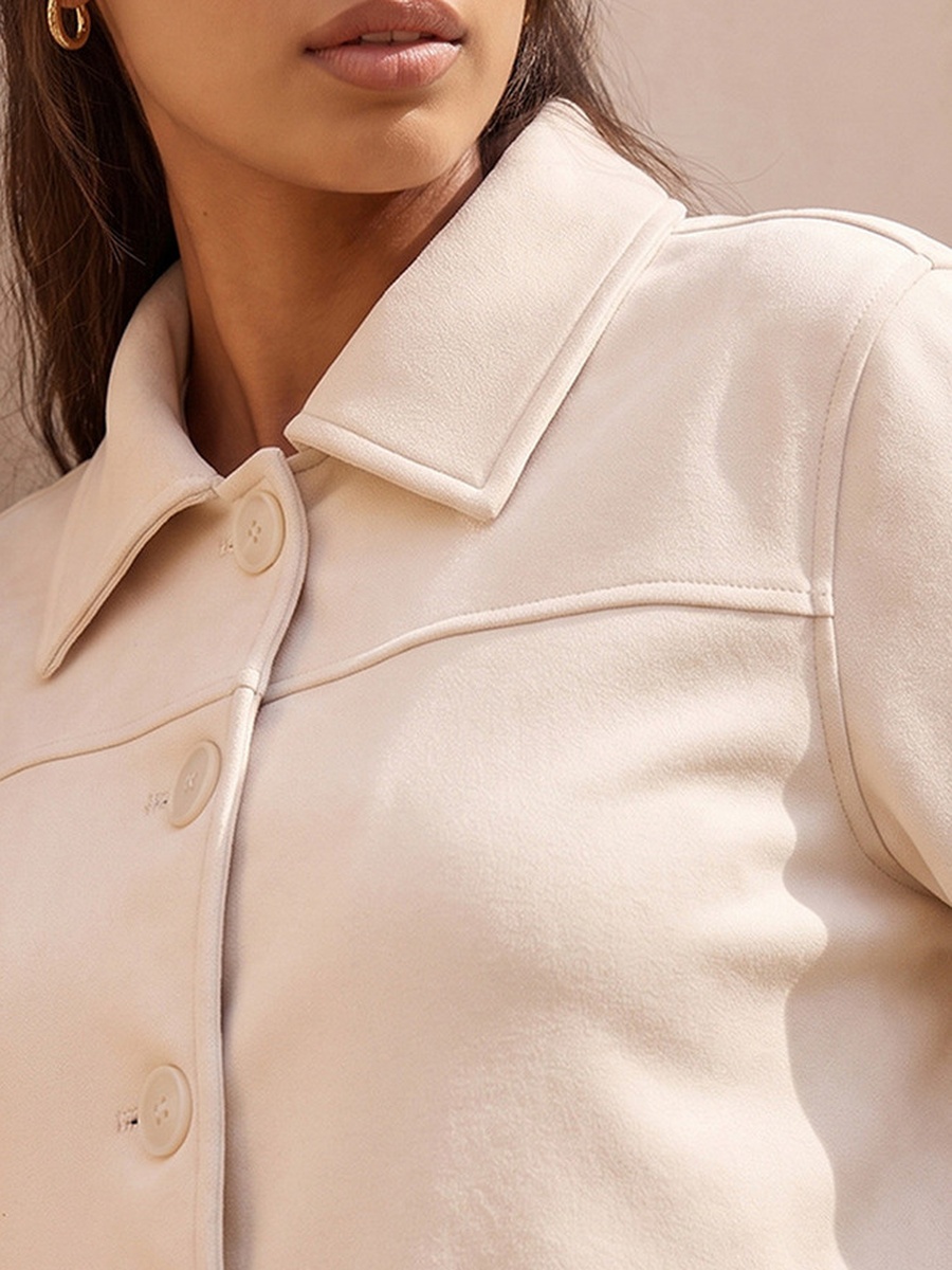 Suede Regular Jacket with Patch Pockets