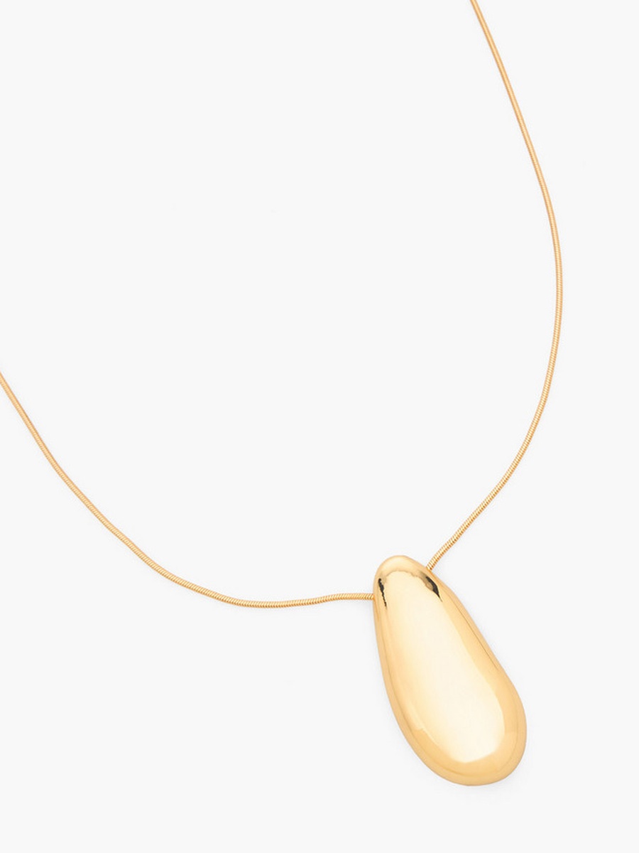 Metal Teardrop Pendant Necklace