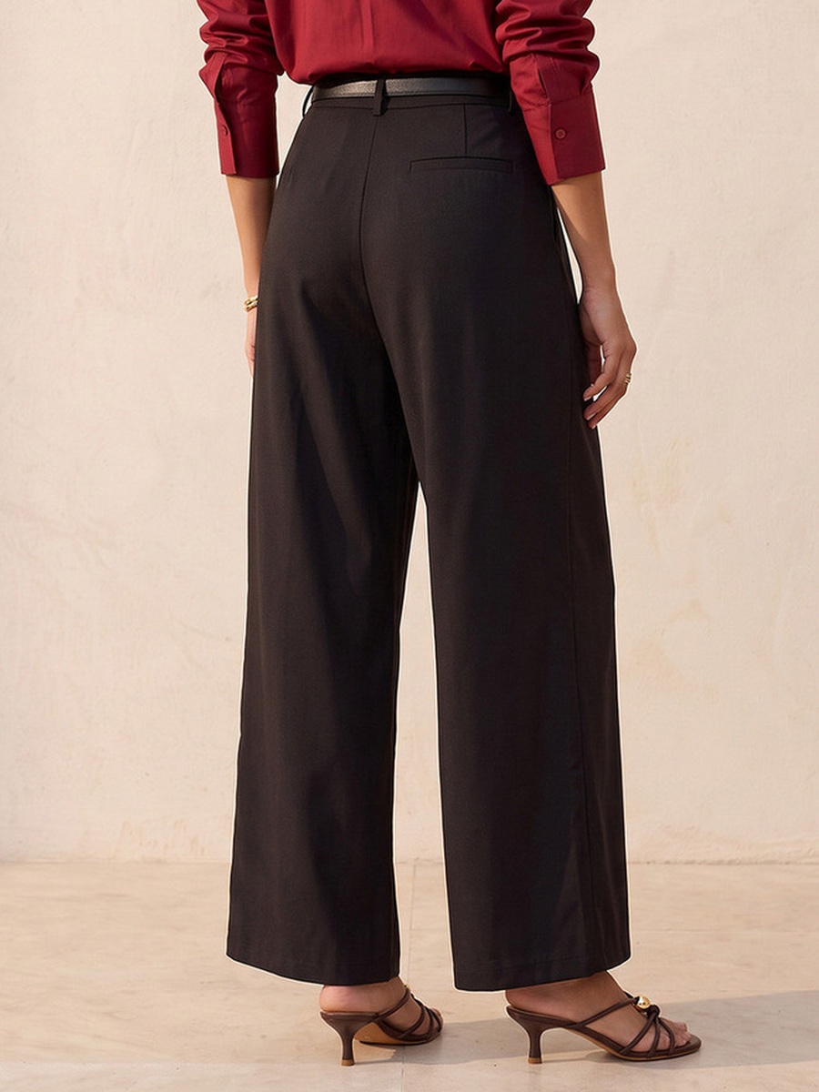 Wide Leg Trousers with Pleats