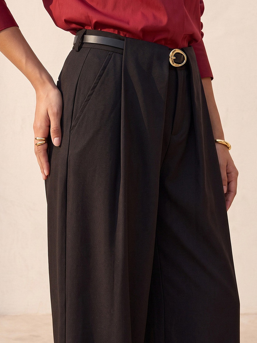 Wide Leg Trousers with Pleats