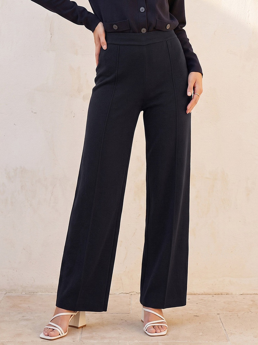 Wide Leg Pants with Pintuck Accent