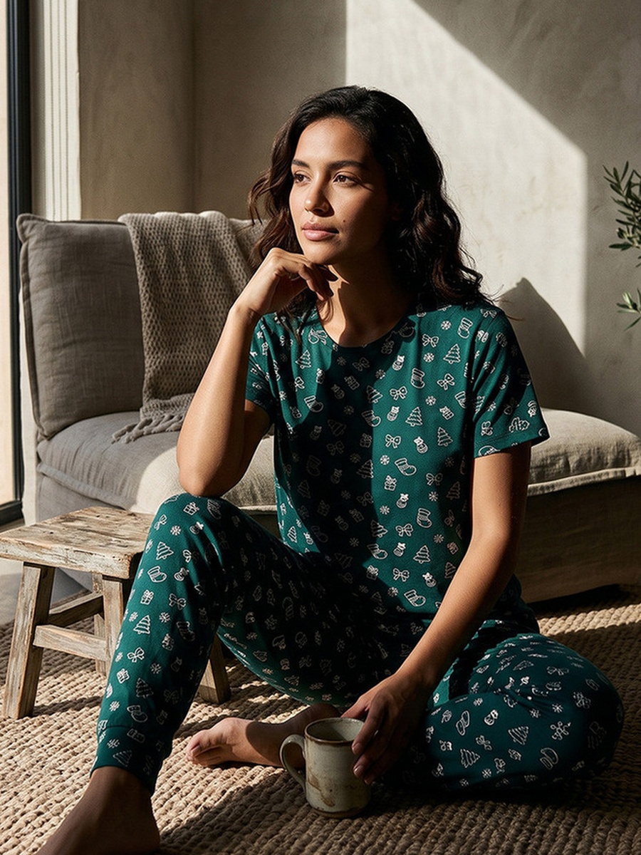 Pyjama Set Printed T-Shirt and Trousers
