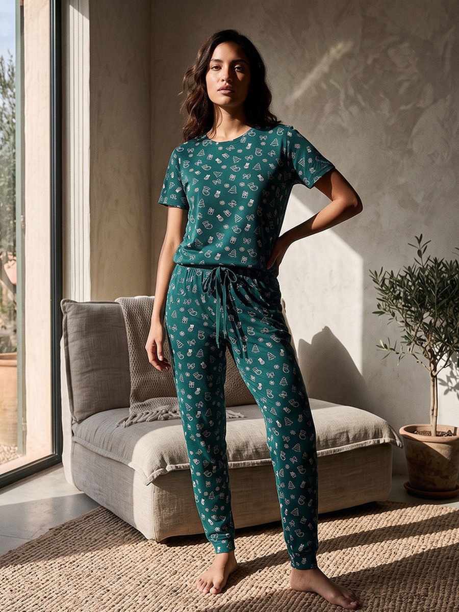 Pyjama Set Printed T-Shirt and Trousers