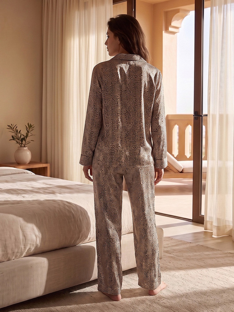 Animal Print Shirt and Pyjama Set