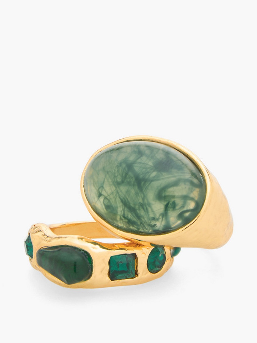Pack of 3 Metal Ring with Stone Embellishment