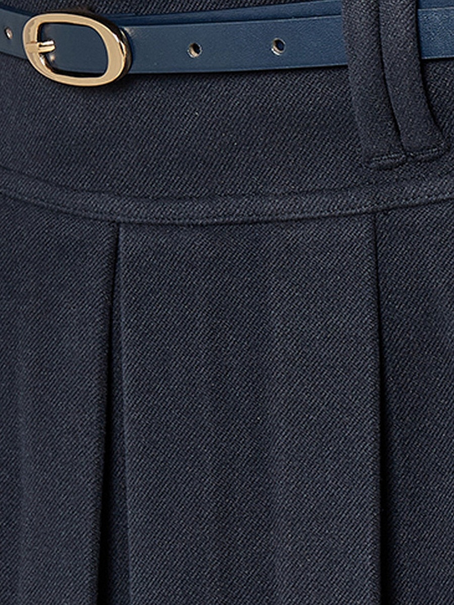 Pleated Skater Skirt with Belt