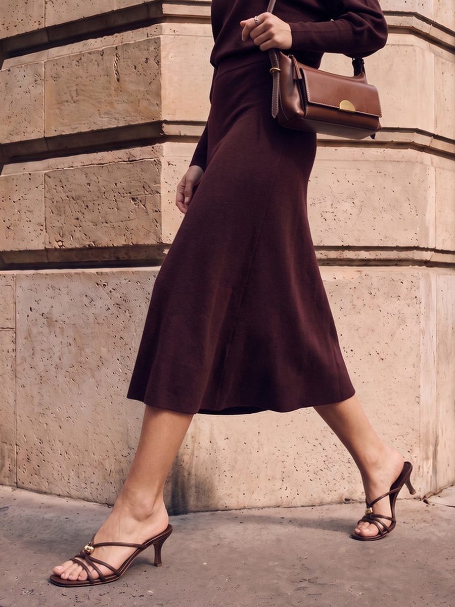 Ribbed A-Line Skirt