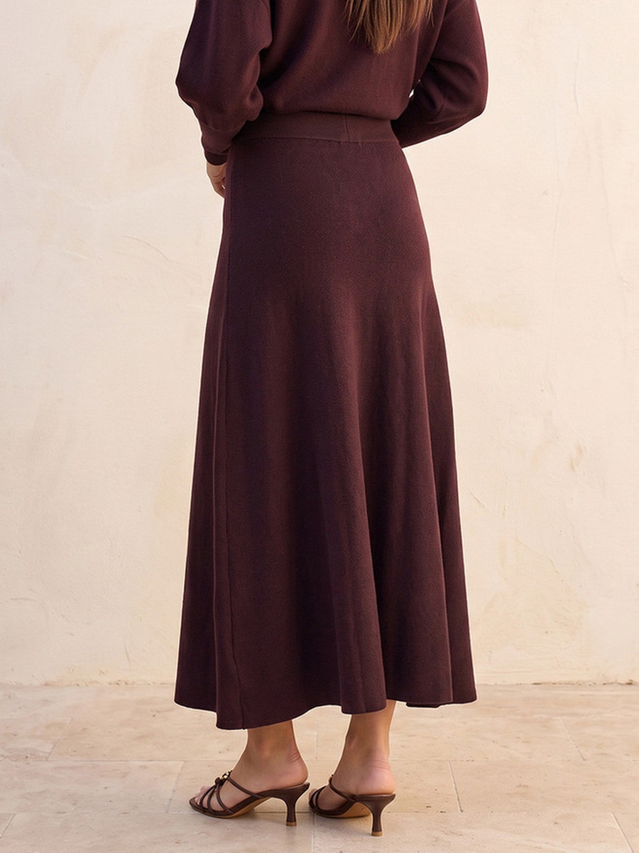 Ribbed A-Line Skirt