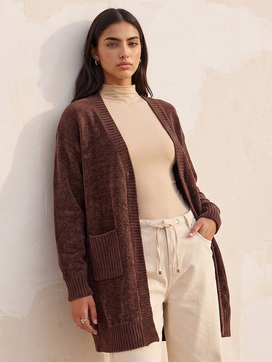 Textured Shrug with Pockets