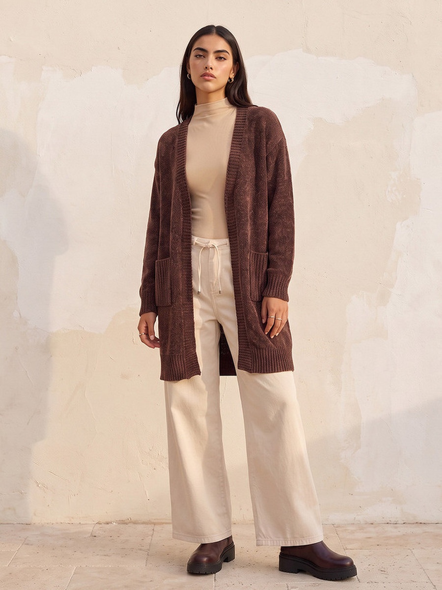 Textured Shrug with Pockets