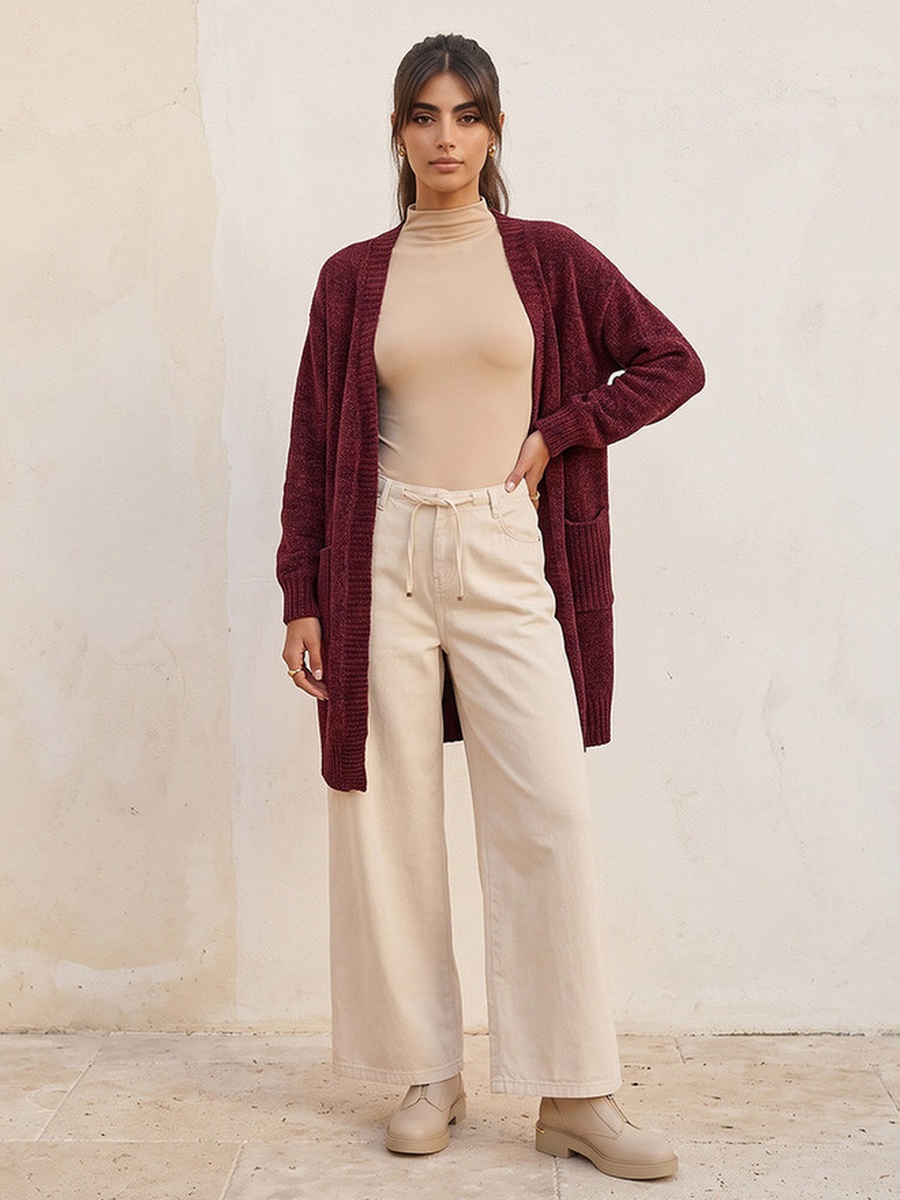 Textured Shrug with Pockets
