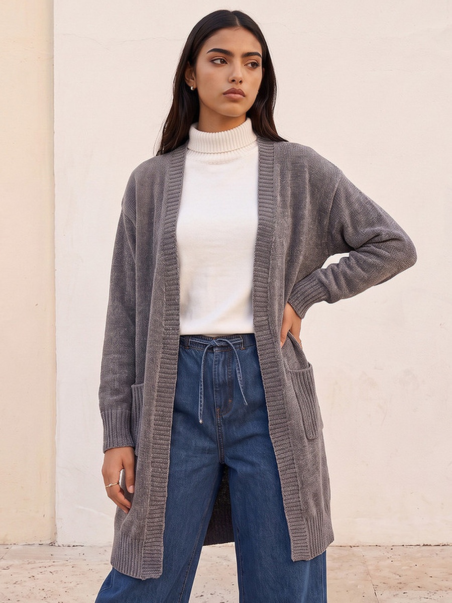 Textured Shrug with Pockets