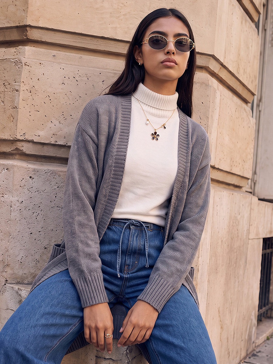 Textured Shrug with Pockets