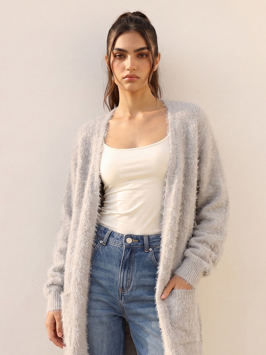 Fuzzy Fur Longline Cardigan