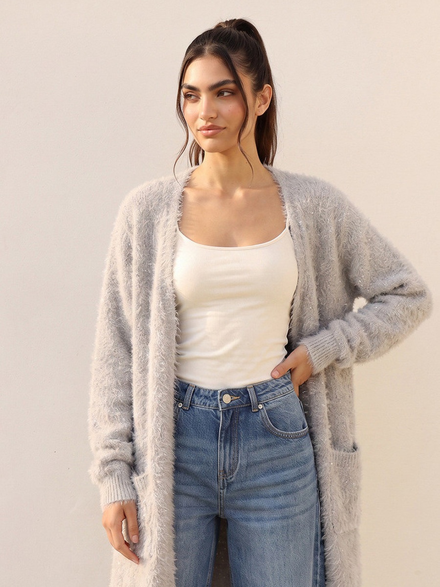 Fuzzy Fur Longline Cardigan
