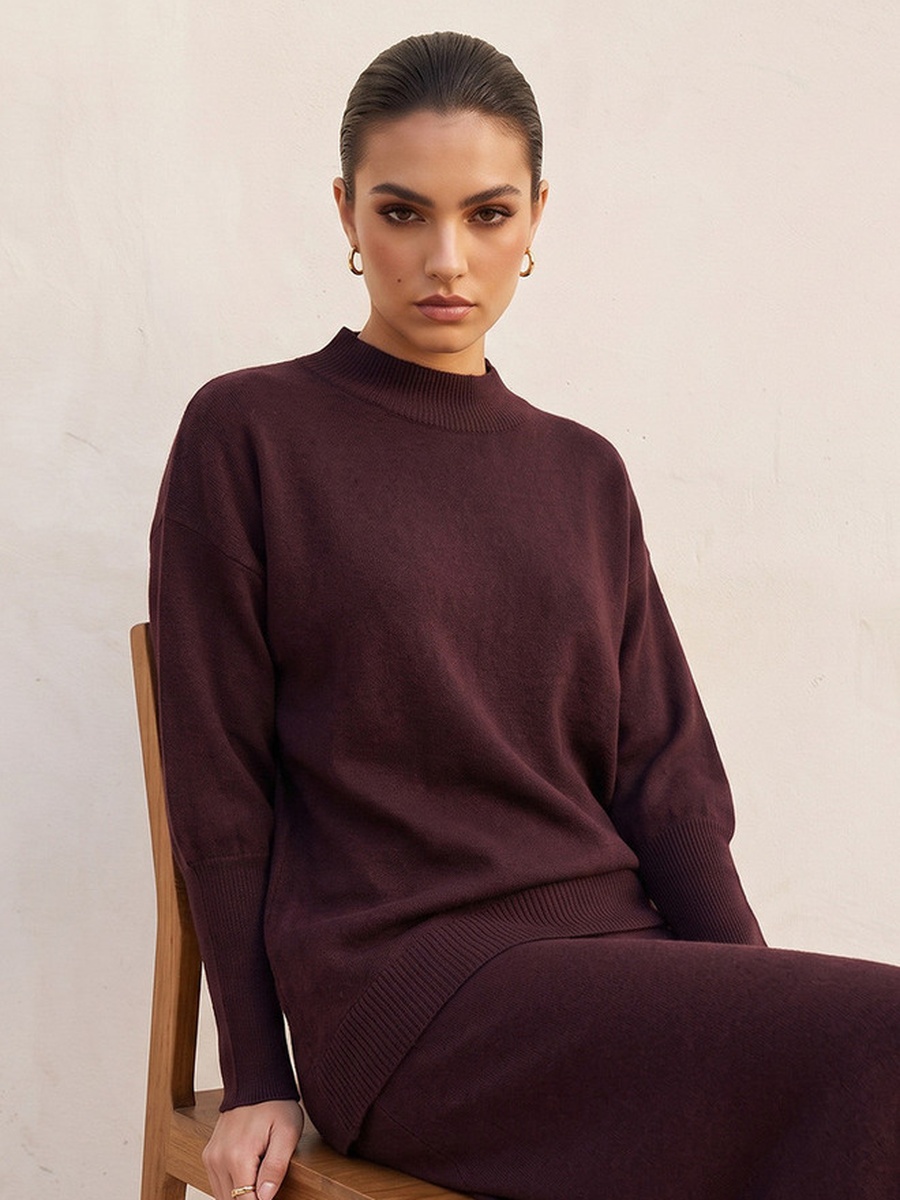 Relaxed Fit Textured Sweater with Asymmetric Hem