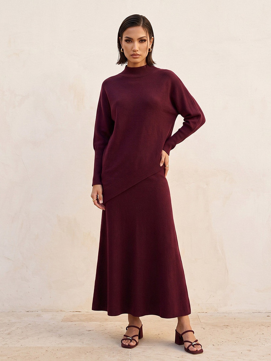 Relaxed Fit Textured Sweater with Asymmetric Hem