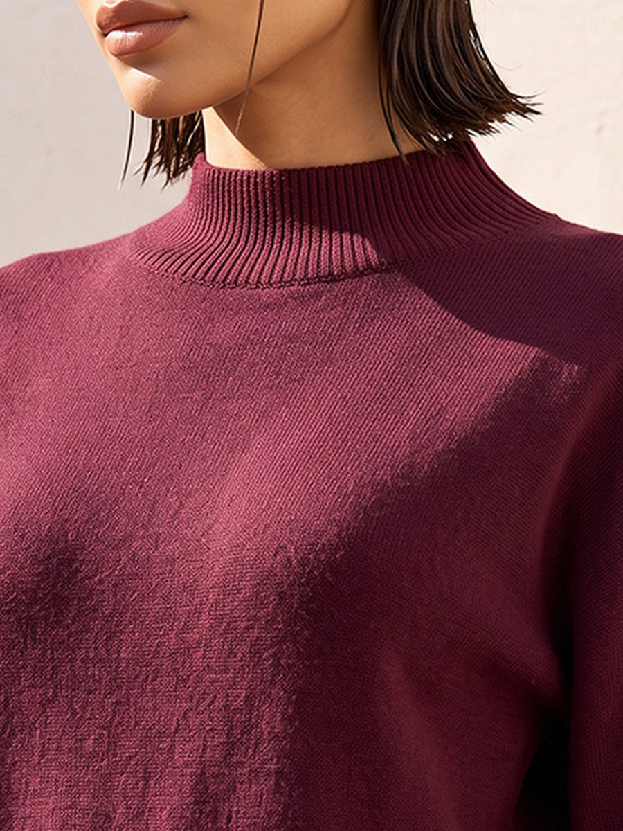 Relaxed Fit Textured Sweater with Asymmetric Hem