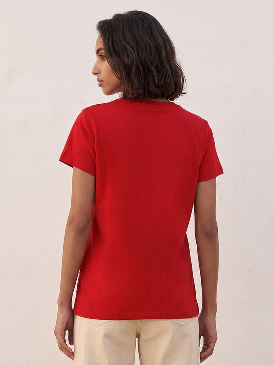 Cotton Slogan Print T-Shirt