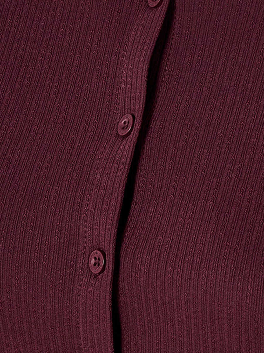 Ribbed Cardigan with Scallop Trim
