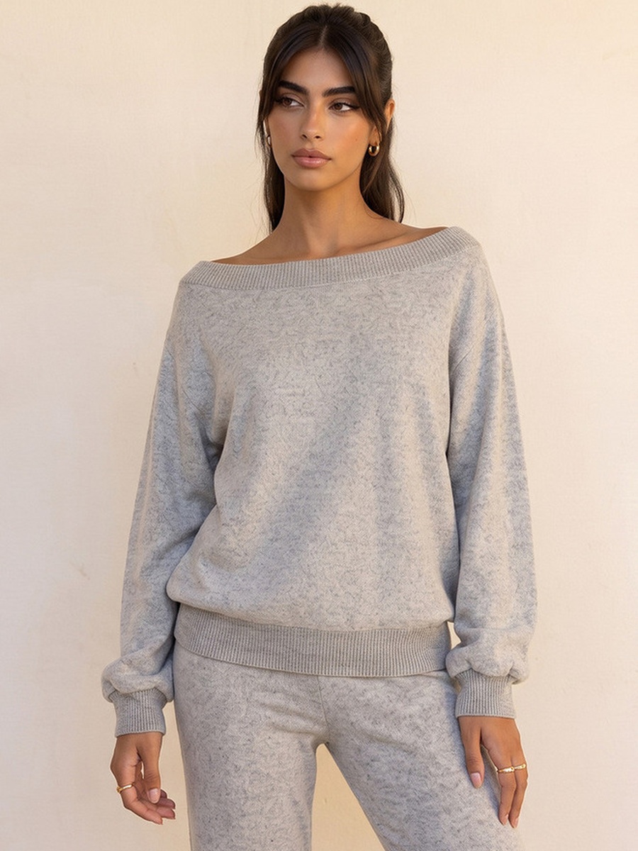 Boat Neck Long Sleeves Top